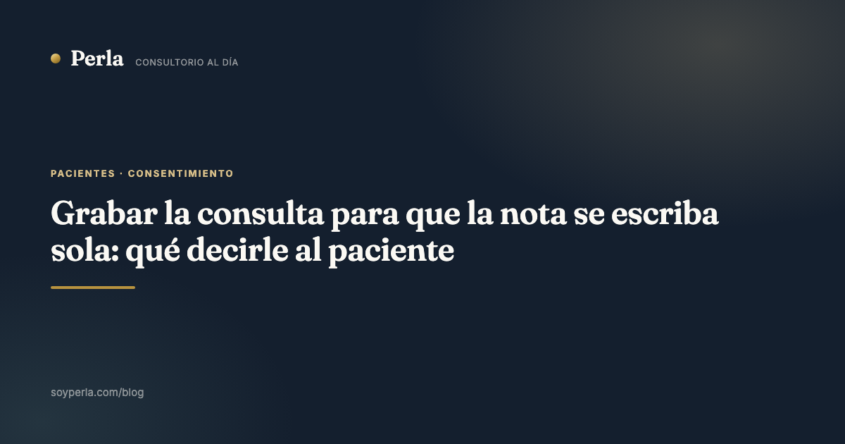 Grabar la consulta para que la nota se escriba sola: qué decirle al